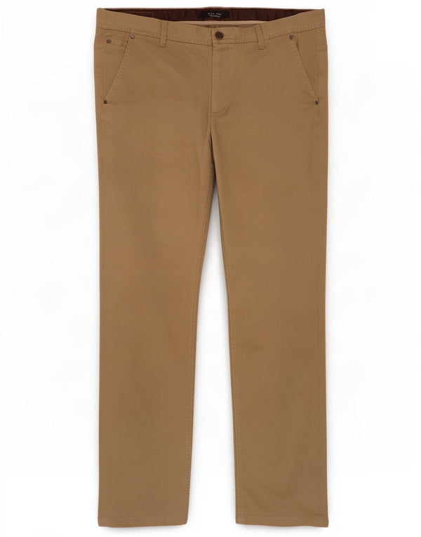 Zara Mens Slim Chino Calças EU 48 XL W38 L33 Algodão Bege