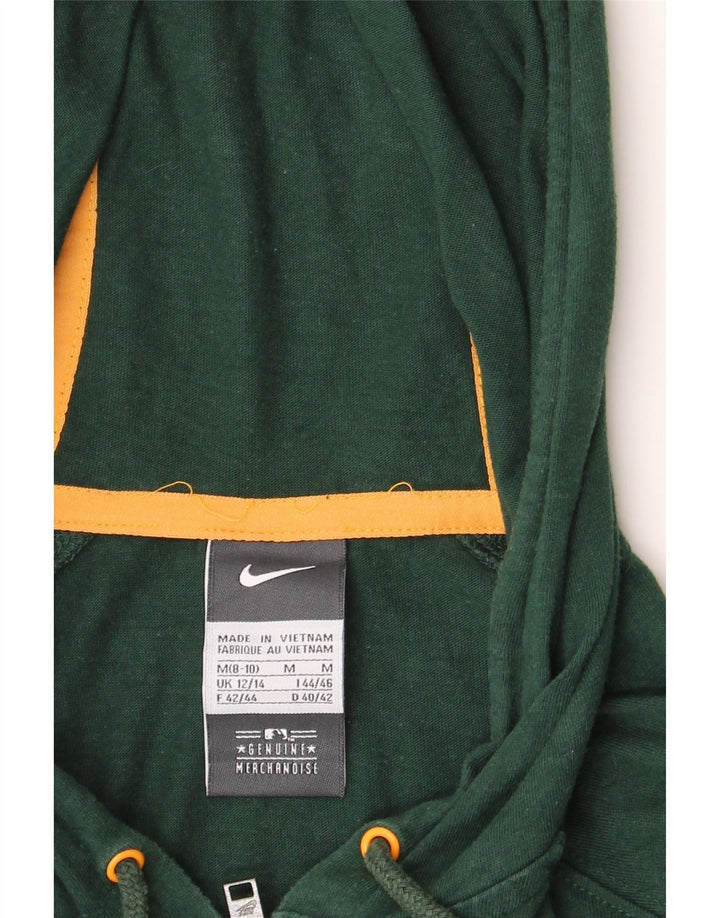 NIKE Womens Graphic Zip Hoodie Sweater UK 12/14 Medium Green Cotton Vintage Nike and Second-Hand Nike from Messina Hembry 