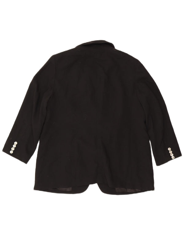 Ralph Lauren Jaqueta blazer feminina de 2 botões US 14 XL lã preta