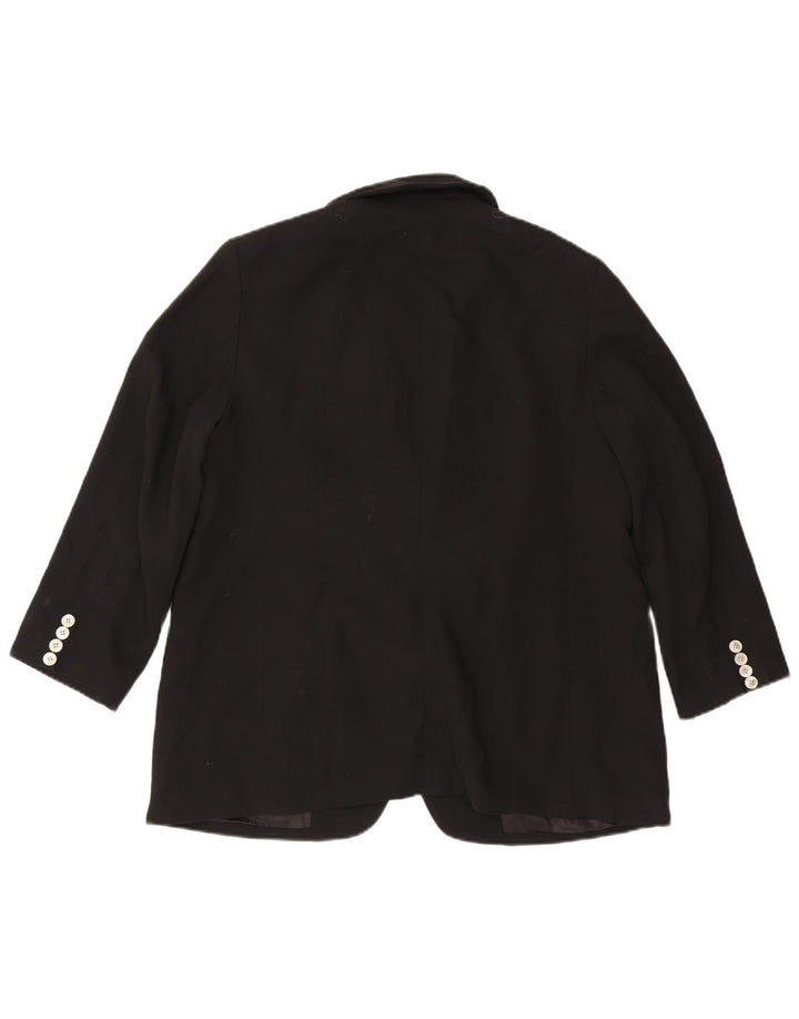 Ralph Lauren Jaqueta blazer feminina de 2 botões US 14 XL lã preta