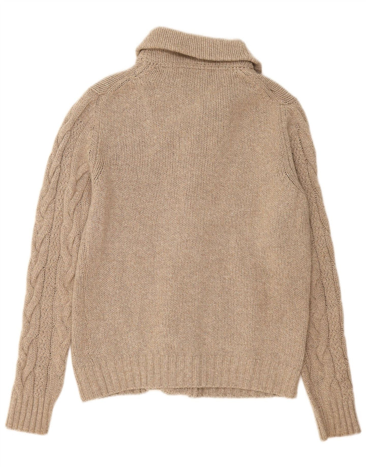 Suéter cardigã masculino Massimo Dutti grande lã bege