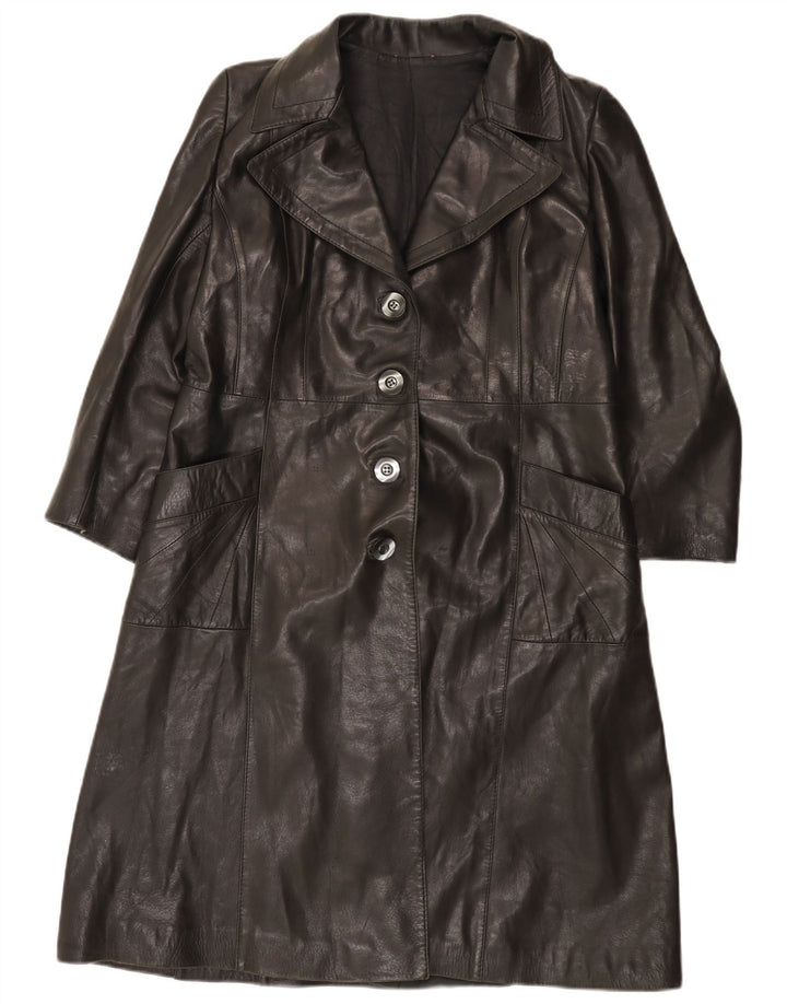 Casaco de couro feminino VINTAGE IT 48 XL preto