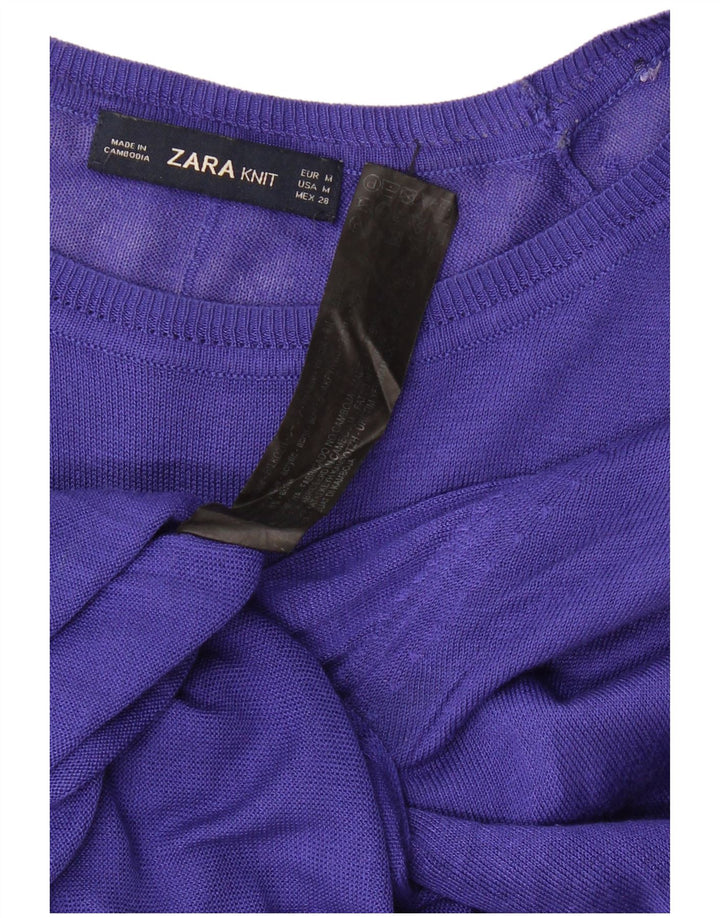 Suéter feminino ZARA com gola canoa Reino Unido 14 médio roxo