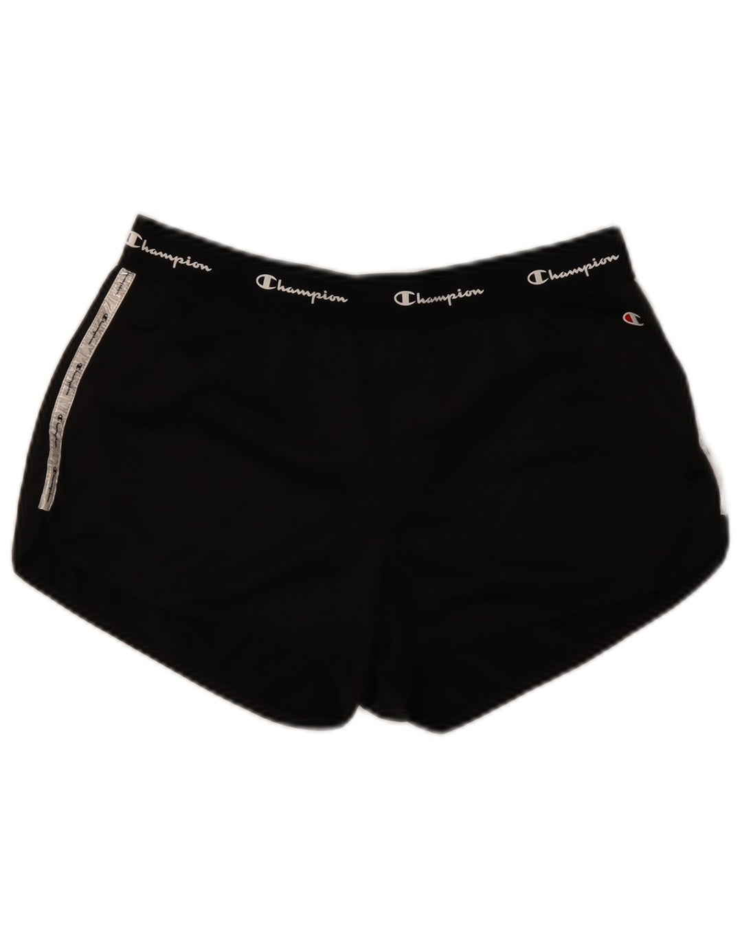 Shorts esportivos gráficos femininos Champion UK 14 grande poliéster preto