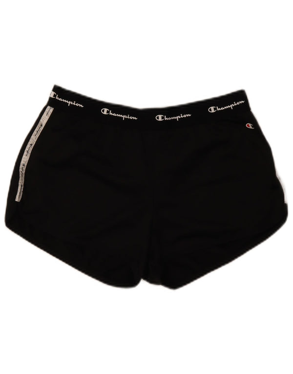 Shorts esportivos gráficos femininos Champion UK 14 grande poliéster preto