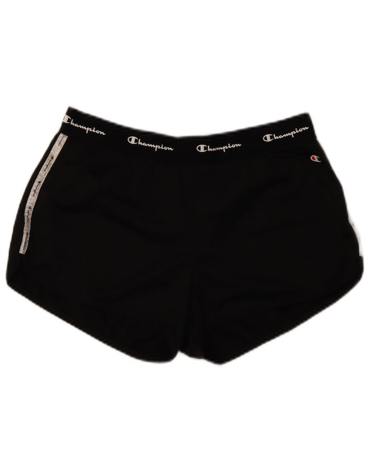Shorts esportivos gráficos femininos Champion UK 14 grande poliéster preto