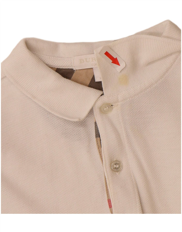 Camisa polo masculina Burberry 6-7 anos algodão branco