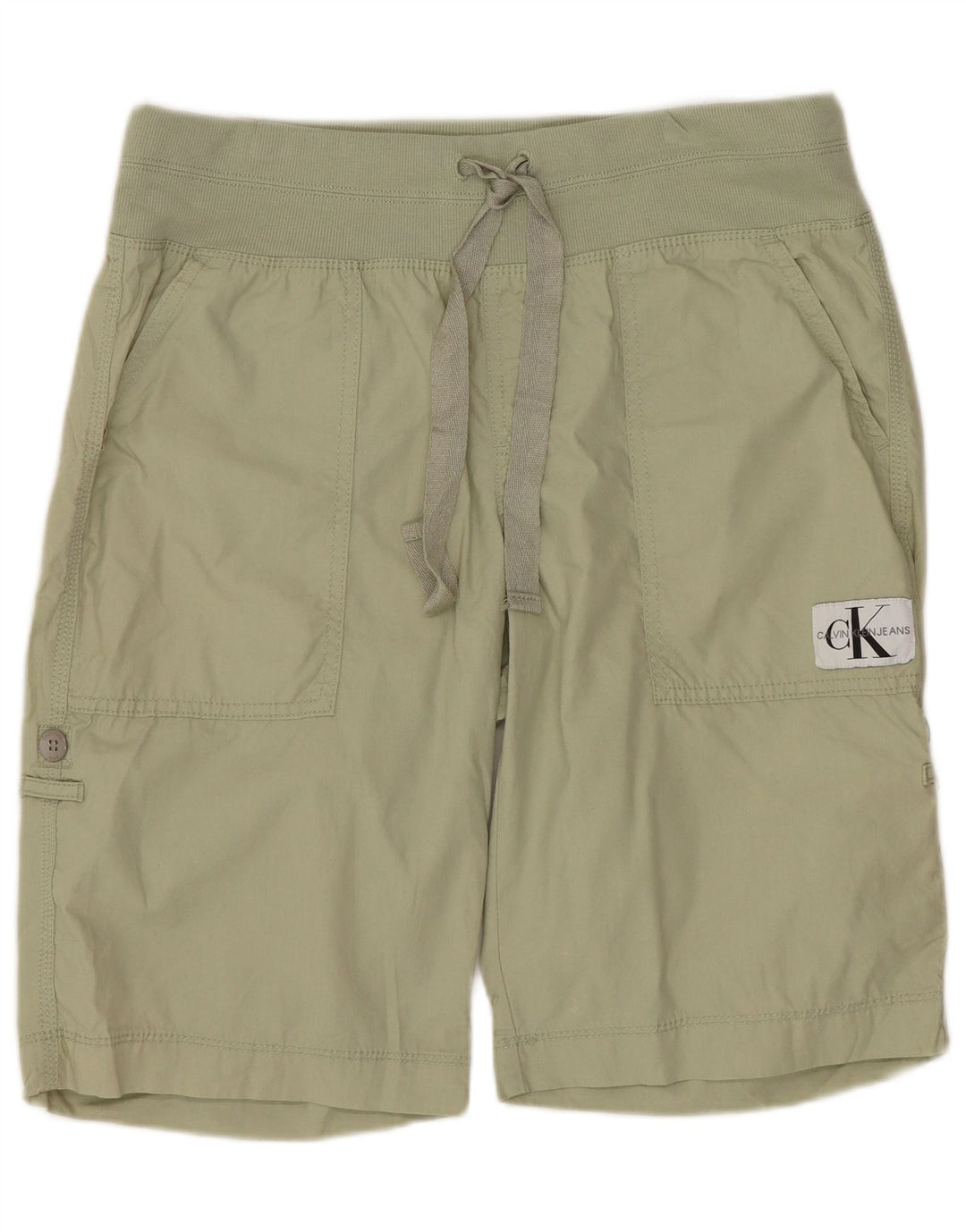 Shorts Chino feminino Calvin Klein médio W30 algodão cáqui