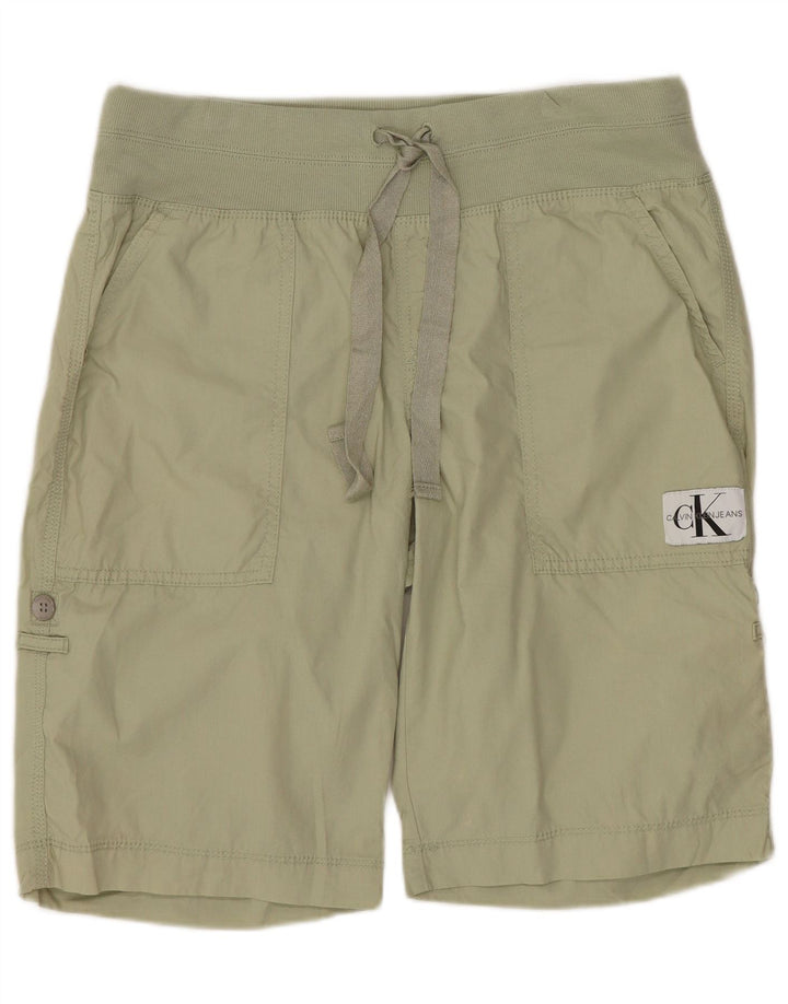 Shorts Chino feminino Calvin Klein médio W30 algodão cáqui