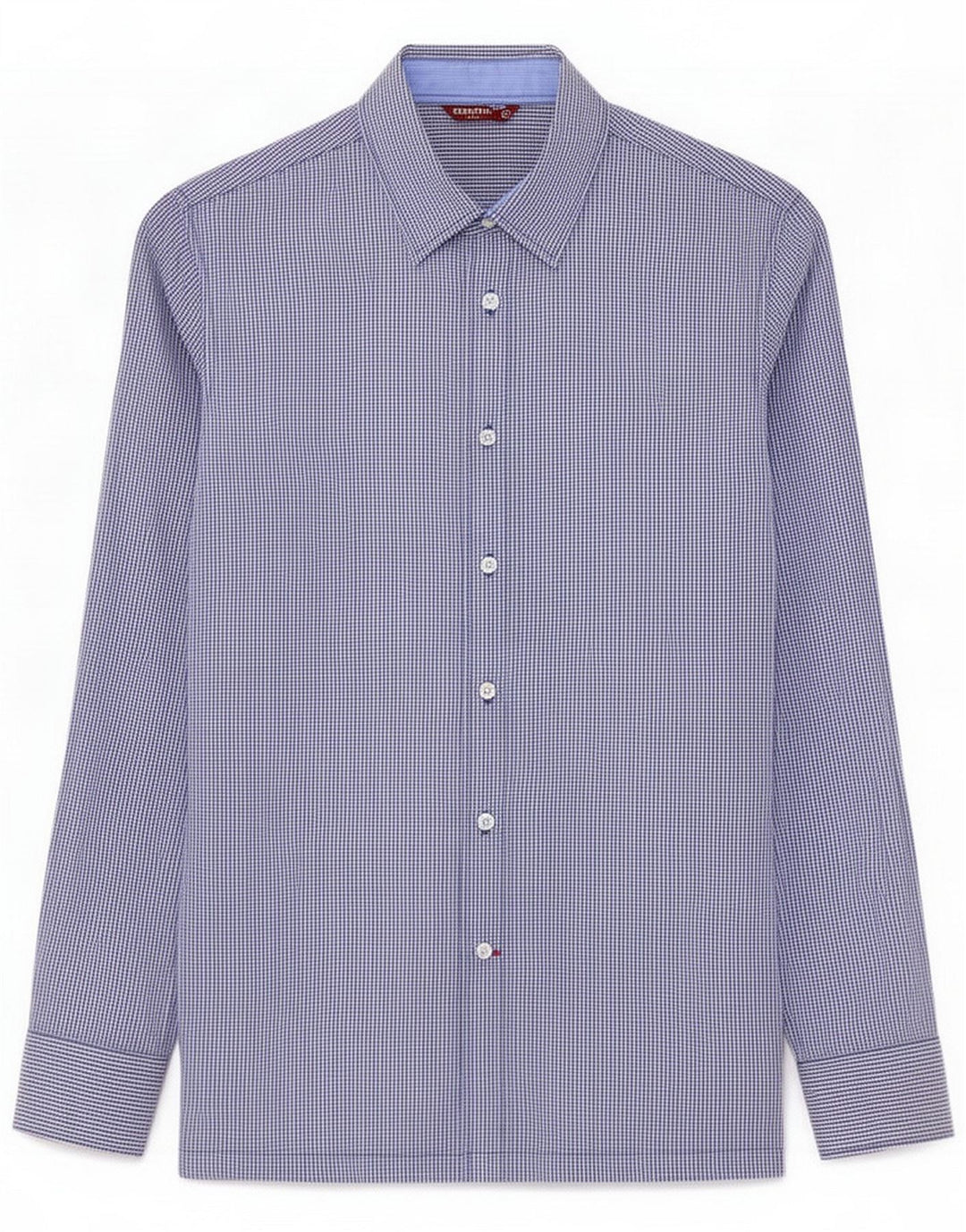 Camisa masculina Carrera de algodão guingão azul médio
