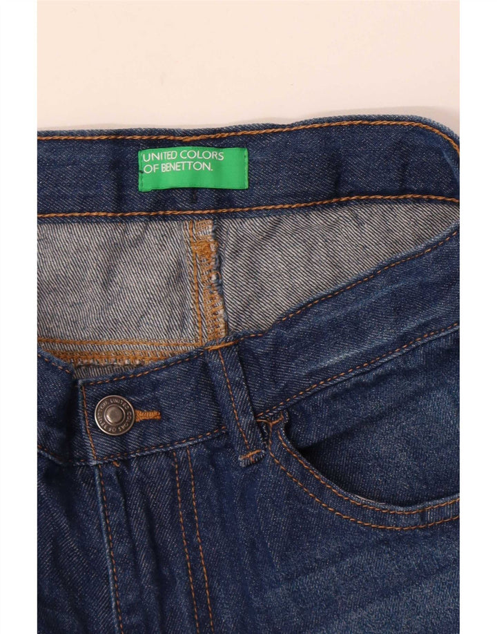 Benetton Jeans Feminino Gráfico Reto W26 L26 Azul