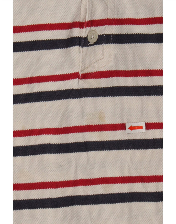 Camisa polo masculina WRANGLER 15-16 anos 2XL algodão listrado branco