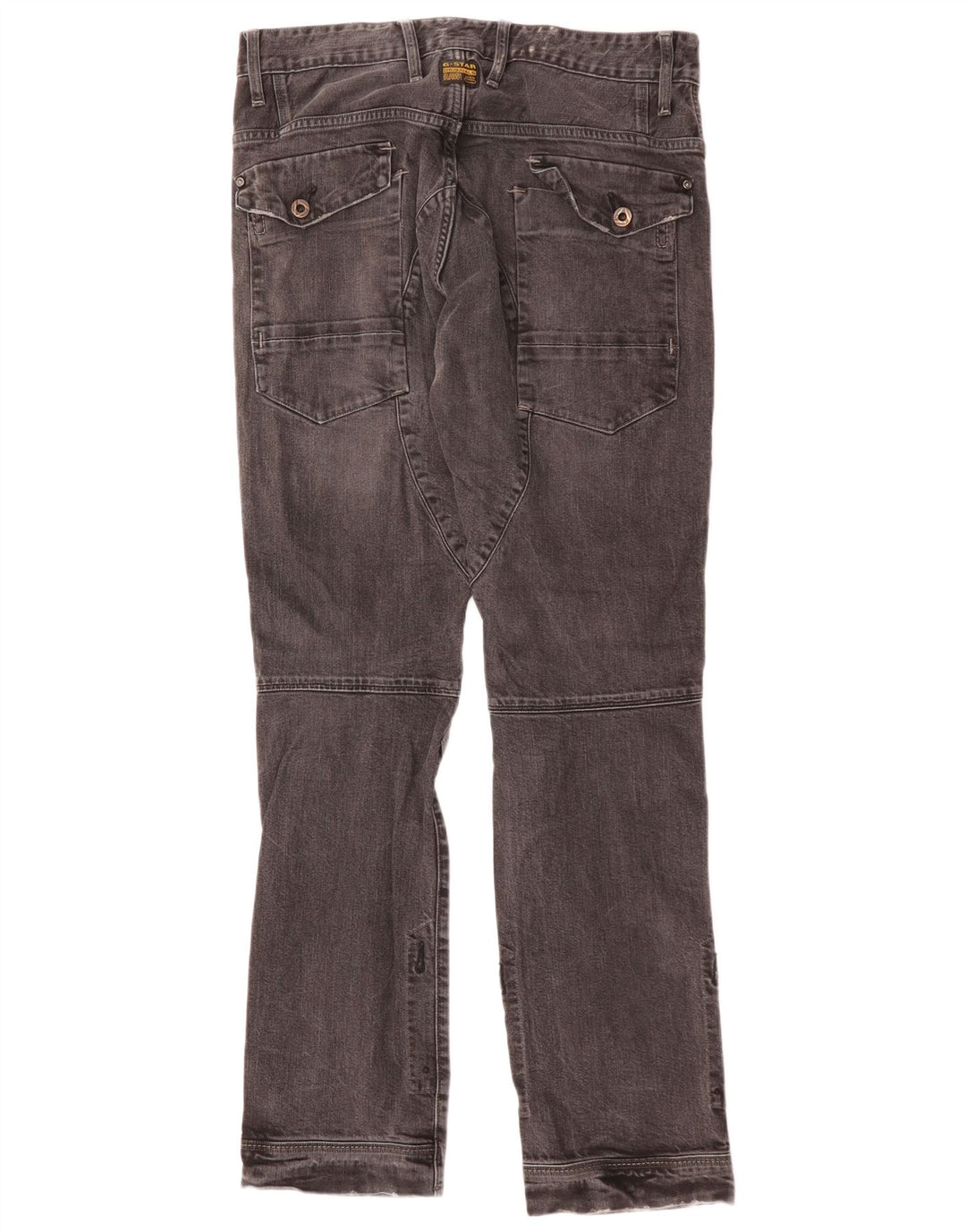 G-Star Masculino 3301 Cargo Straight Jeans W34 L32 Algodão Preto