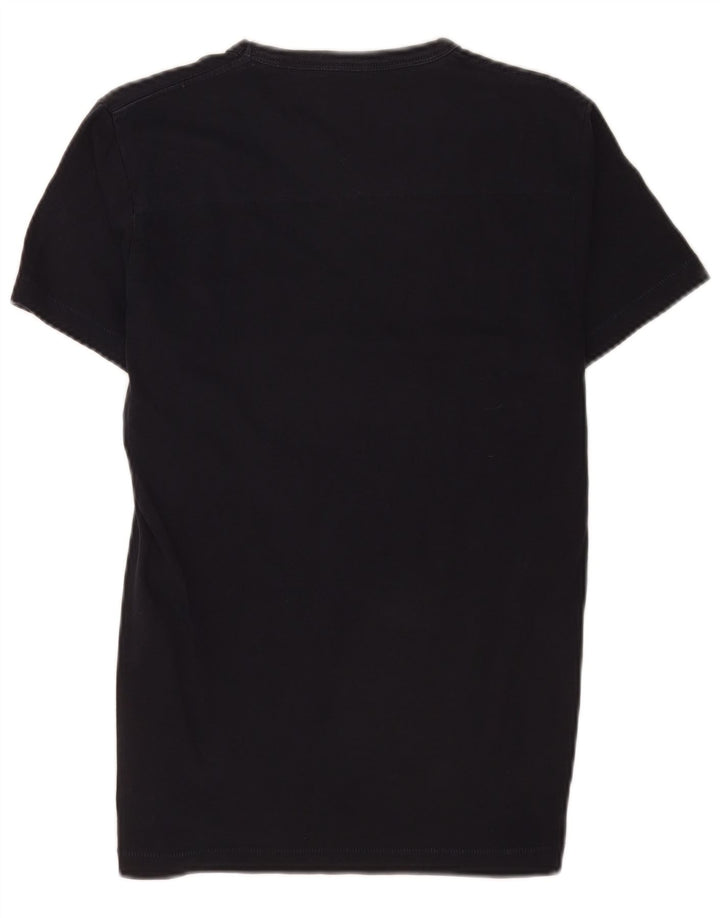 Camiseta feminina French Connection Top UK 12 algodão preto médio
