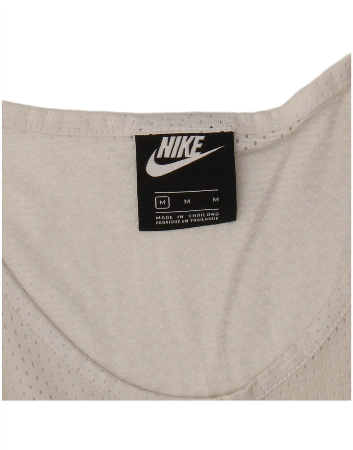 NIKE Mens Graphic Vest Top Médio Off White Colourblock Algodão