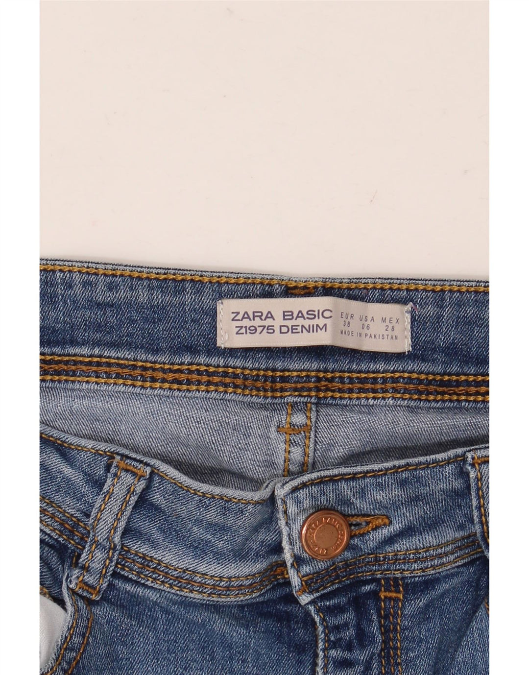 ZARA Jeans Slim Feminino EU 38 Pequeno W28 L30 Azul