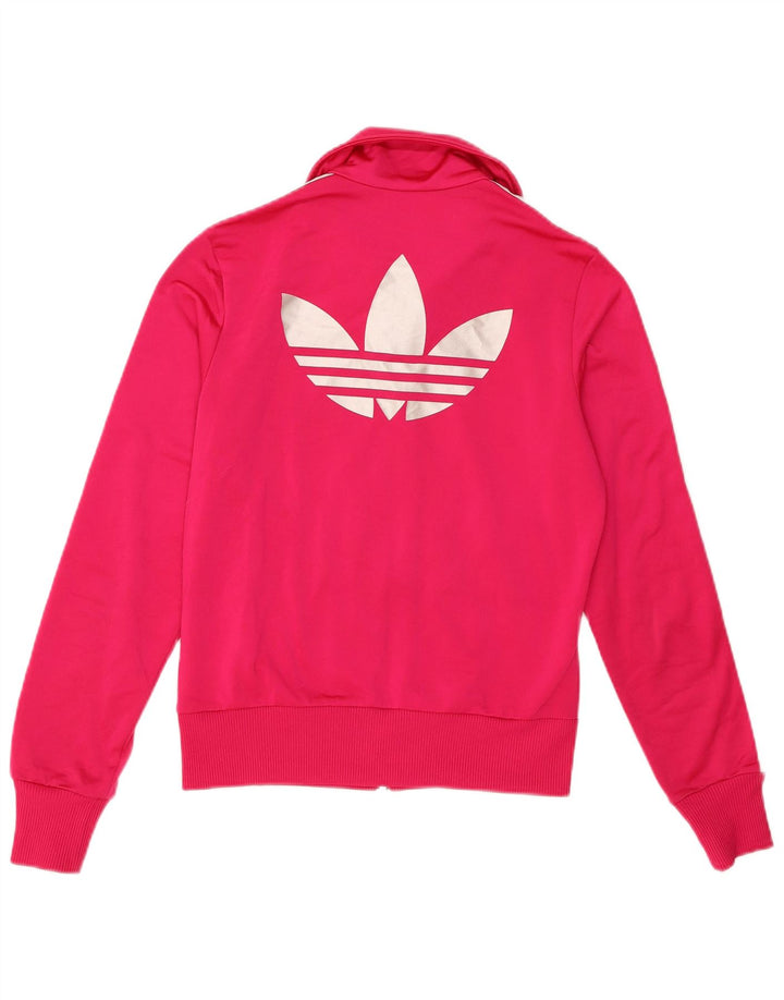 Adidas Womens Graphic Tracksuit Top Jacket IT 36 XS Rosa Poliéster