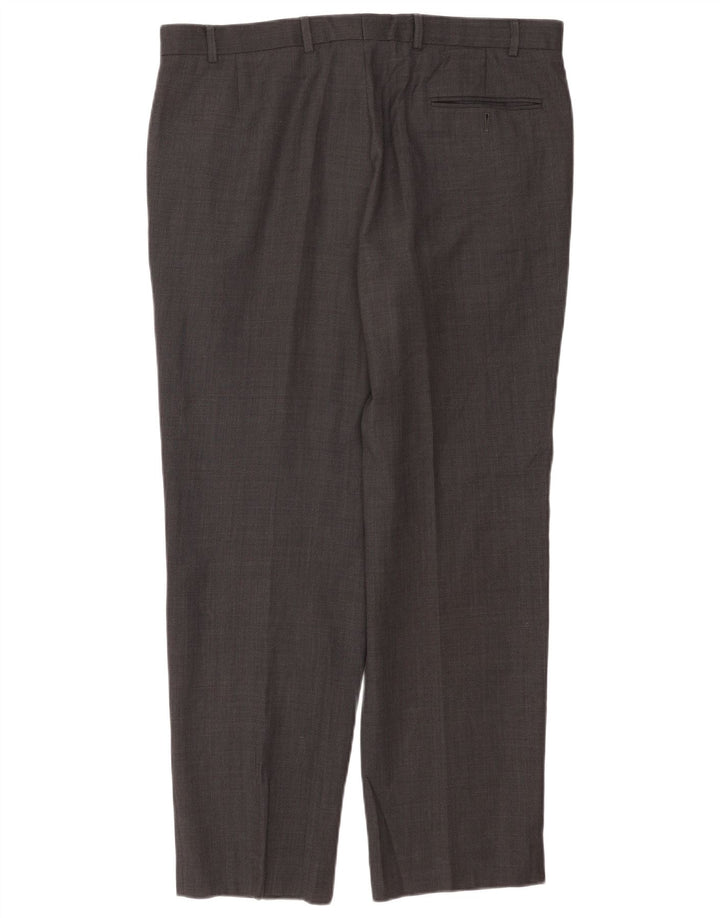 Calça masculina de terno cônico Marks & Spencer W38 L31 poliéster cinza