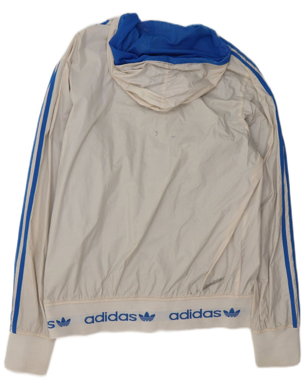 Jaqueta masculina Adidas Graphic com capuz reversível UK 38 Medium White Colourblock