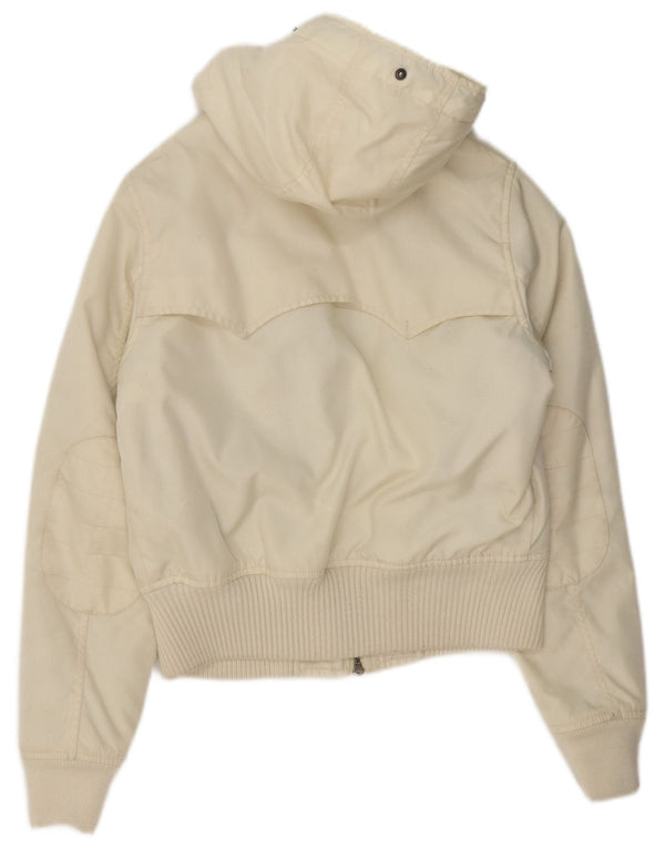 Jaqueta bomber acolchoada com capuz feminina Woolrich Reino Unido 14 médio off white nylon