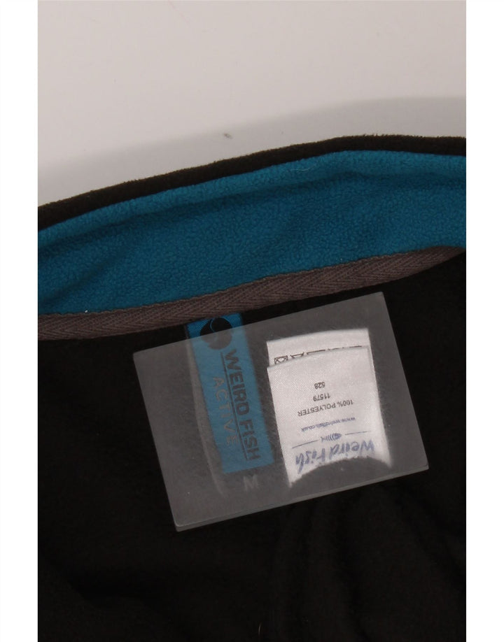 Weird Fish Masculino Zip Neck Fleece Jumper Médio Poliéster Preto