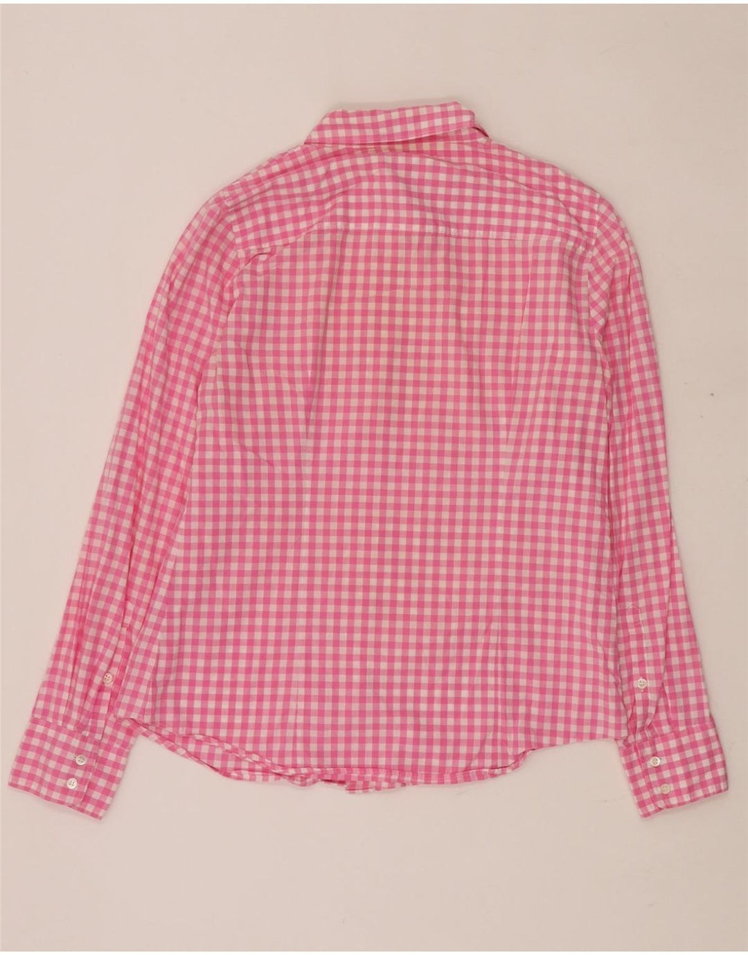 J. CREW Camisa feminina UK 14 médio rosa guingão