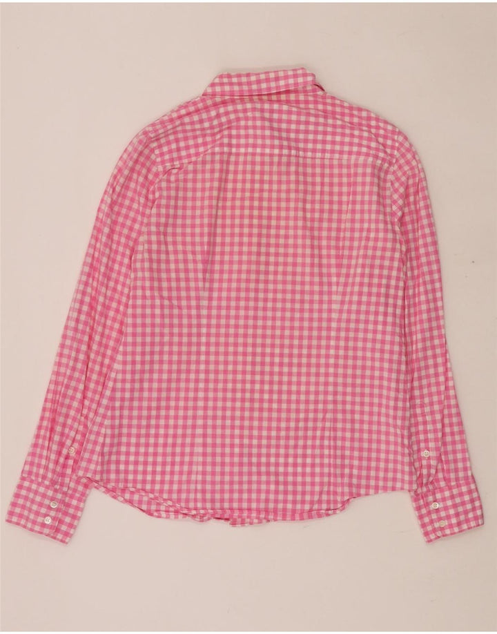 J. CREW Camisa feminina UK 14 médio rosa guingão