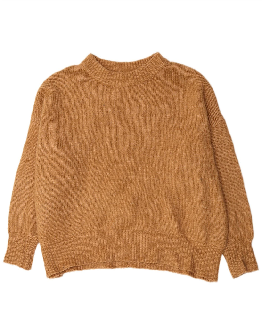 Zara Suéter feminino oversized com gola tartaruga Reino Unido 10 pequeno bege acrílico