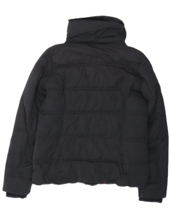 Jaqueta acolchoada feminina Fat Face UK 12 poliéster azul marinho médio