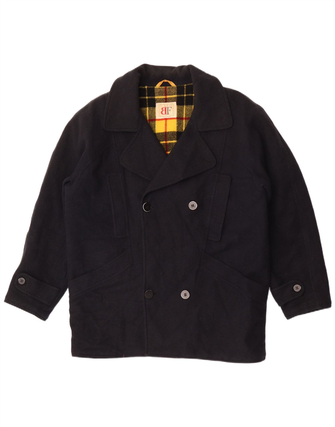 Belfe & Belfe Sobretudo masculino solto IT 48 lã azul marinho médio