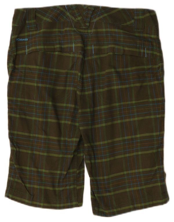 Columbia Womens Omni-Shade Cargo Shorts EUA 8 Médio W32 Cáqui Xadrez