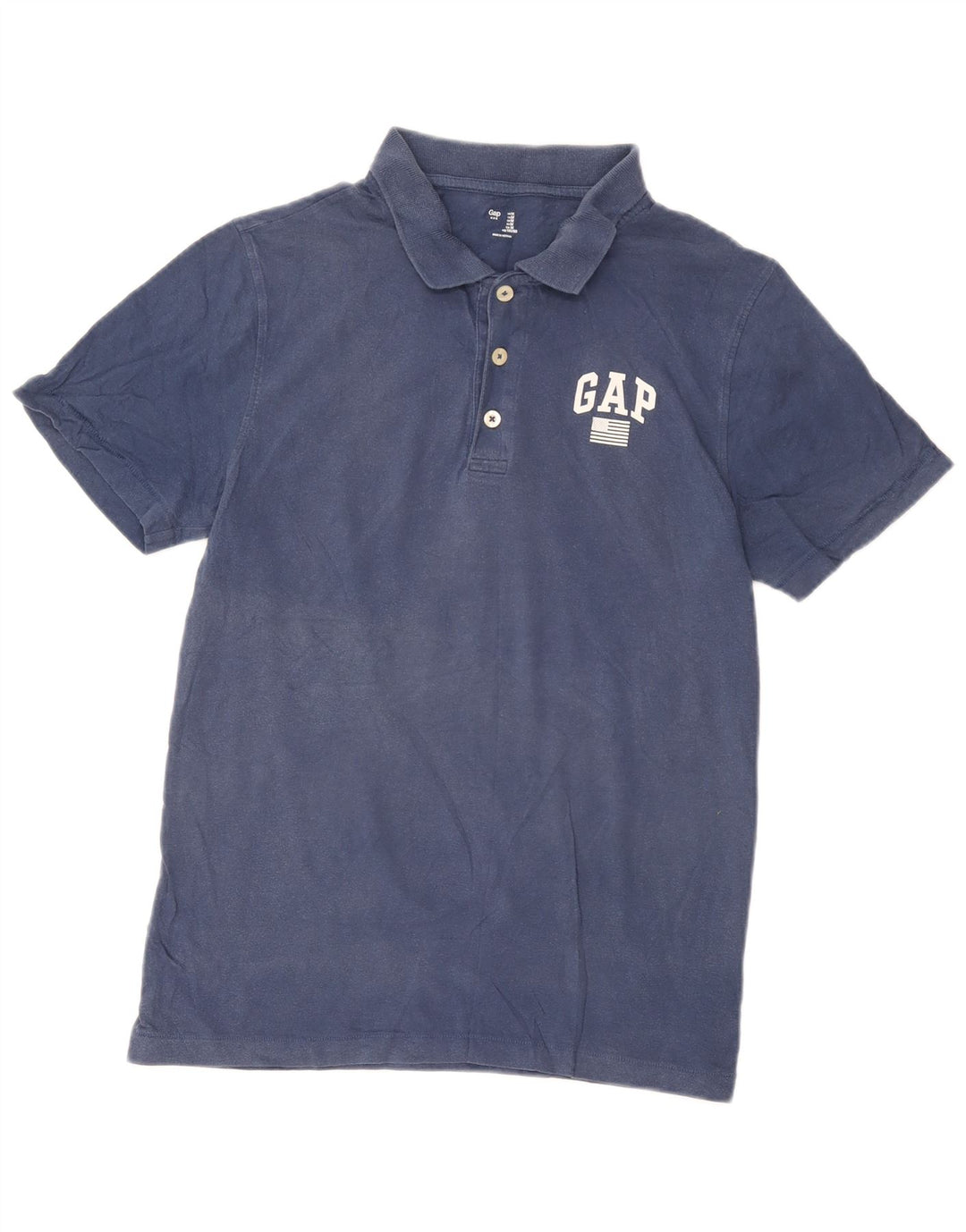 Camisa polo masculina gráfica Gap algodão azul médio