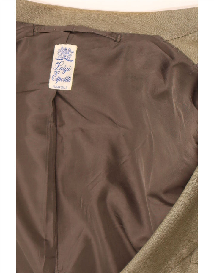 Terno feminino vintage com 2 botões e 2 peças Reino Unido 40 grande W36 L33 verde