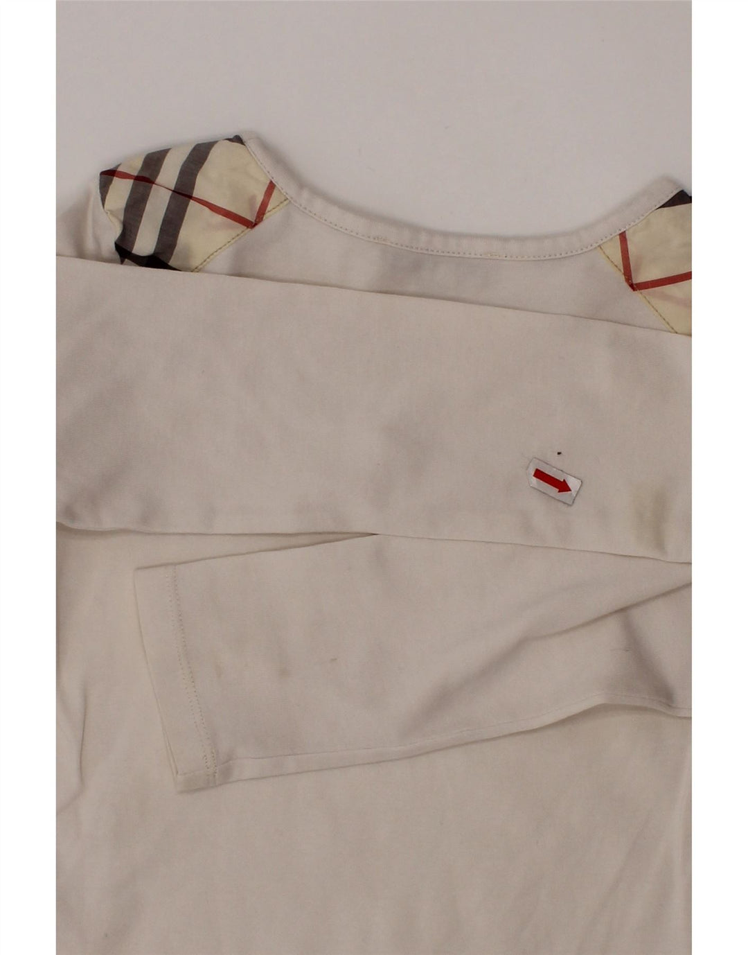 Blusa feminina BURBERRY manga comprida 5-6 anos xadrez branco