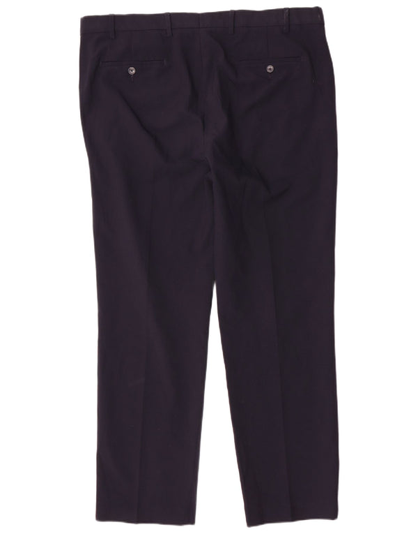 Calça masculina reta regular Marks & Spencer W40 L31 azul marinho