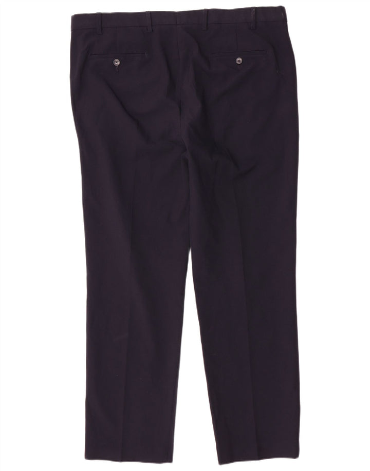 Calça masculina reta regular Marks & Spencer W40 L31 azul marinho