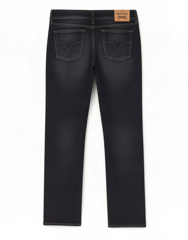 Calça jeans feminina Levi's 571 Straight W29 L29 azul marinho algodão