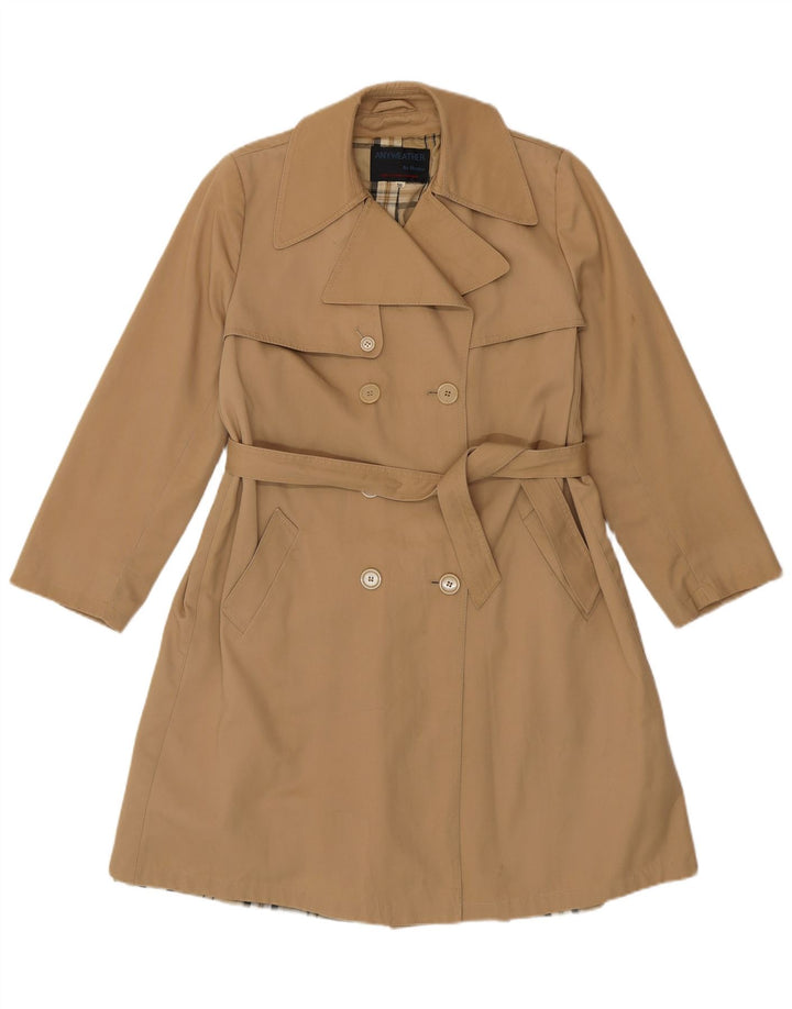 Trench coat feminino vintage com peito duplo IT 50 XL poliéster bege