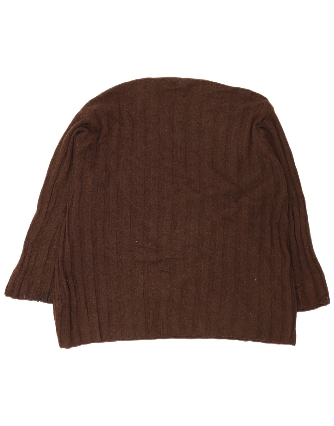 Zara Suéter feminino oversized com gola redonda Reino Unido 14 médio marrom poliamida