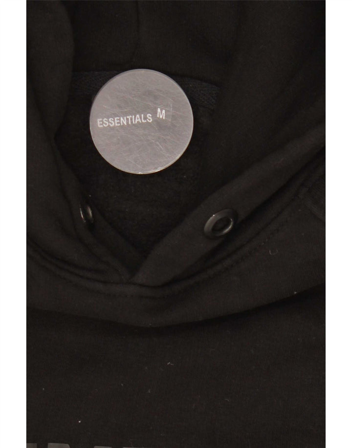 Suéter com capuz gráfico masculino Essential, algodão preto médio