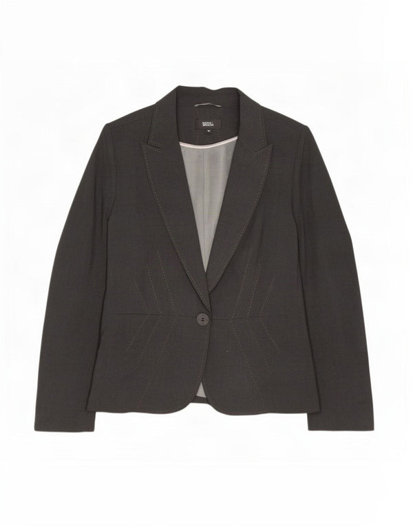 Jaqueta blazer feminina Marks & Spencer com 1 botão Reino Unido 16 grande cinza poliéster