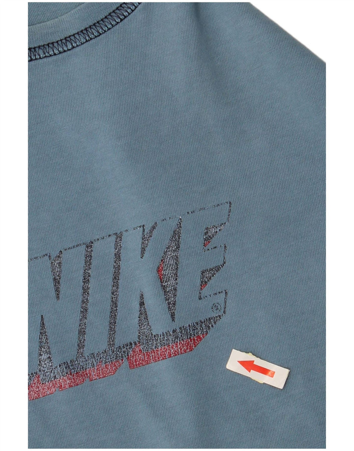 Camiseta gráfica masculina NIKE UK 39/41 algodão azul médio