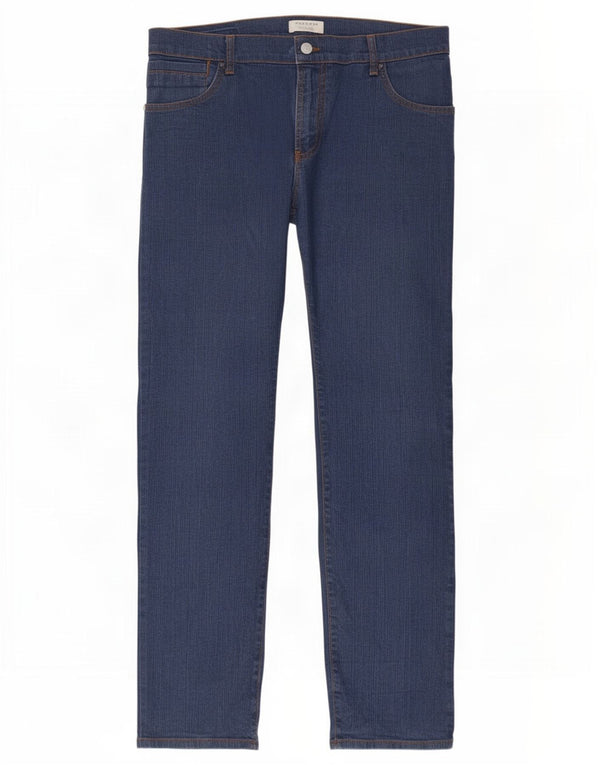 Zara Mens Straight Jeans EU 46 XL W36 L33 Azul Algodão