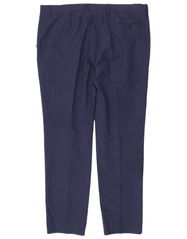 Calça masculina Marks & Spencer Super Slim Fit W38 L31 Azul Houndstooth