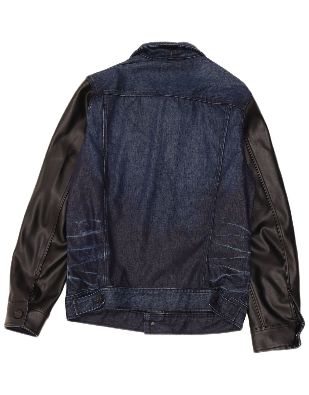 Jaqueta jeans feminina G-Star Reino Unido 12 algodão colorblock azul marinho médio