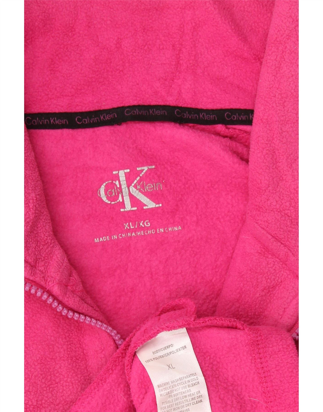 Jaqueta Calvin Klein Feminina Graphic Fleece UK 18 XL Rosa Poliéster