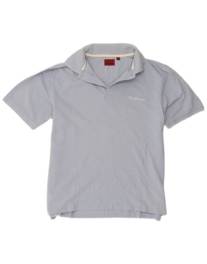 Camisa polo masculina Pierre Cardin pequena azul algodão