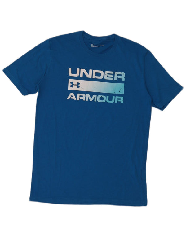 Camiseta gráfica masculina Under Armour Top médio algodão azul