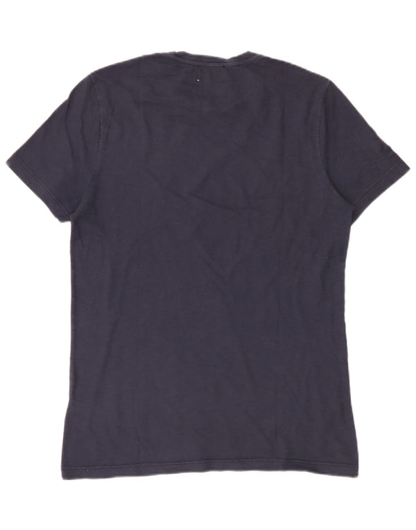 Dondup Camiseta masculina gráfica Top médio algodão azul marinho