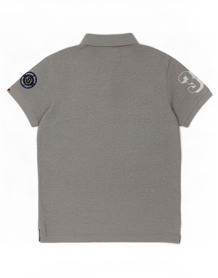 Camisa polo masculina Superdry Graphic cinza médio algodão